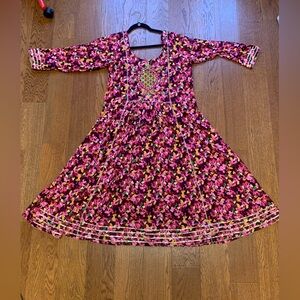 Pink & Yellow Kurta Dress